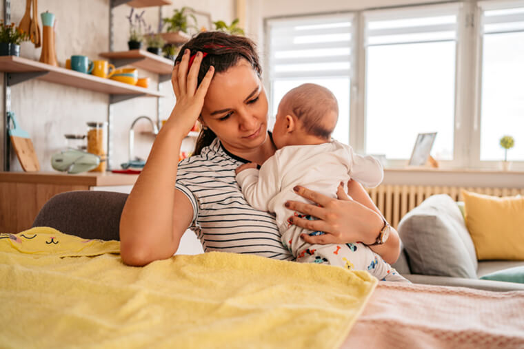Parent sitting with a child